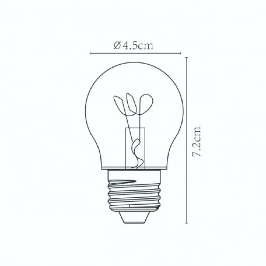 Lucide Lichtbron G45 Amber - E27 - Ø 4,5 cm