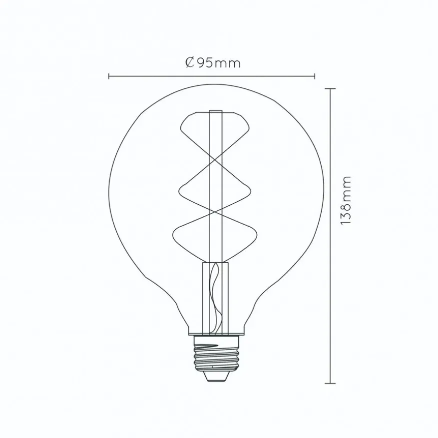 Lucide Lichtbron G95 Amber - E27 - Ø 9,5 cm