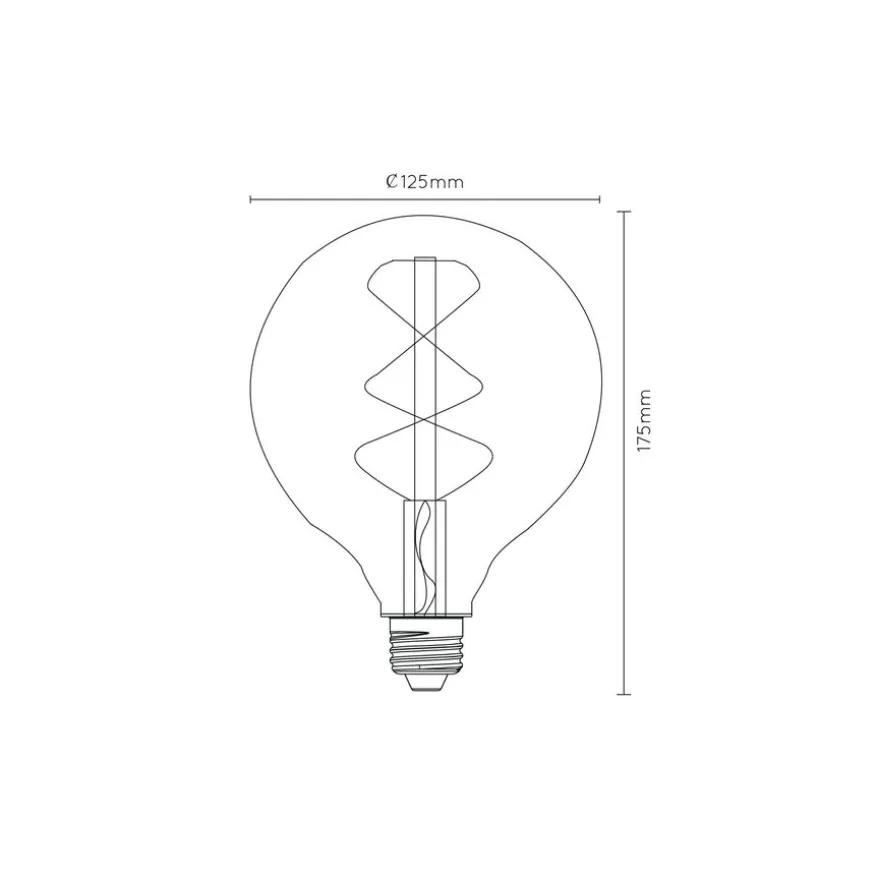 Lucide Lichtbron G125 Amber - E27 - Ø 12,5 cm