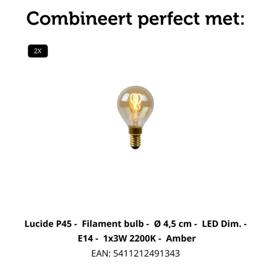 Lucide Plafondspot Alion Zwart - 2 x E14 - 26x10 cm