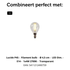 Lucide Plafondspot Bjorn Zwart - E14 - Ø 10 cm