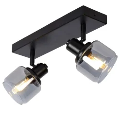 Lucide Plafondspot Bjorn Zwart - 2 x E14 - 30 cm breed