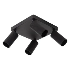 Lucide Plafondspot Clubs Zwart - 4 x GU10 - 24x24 cm