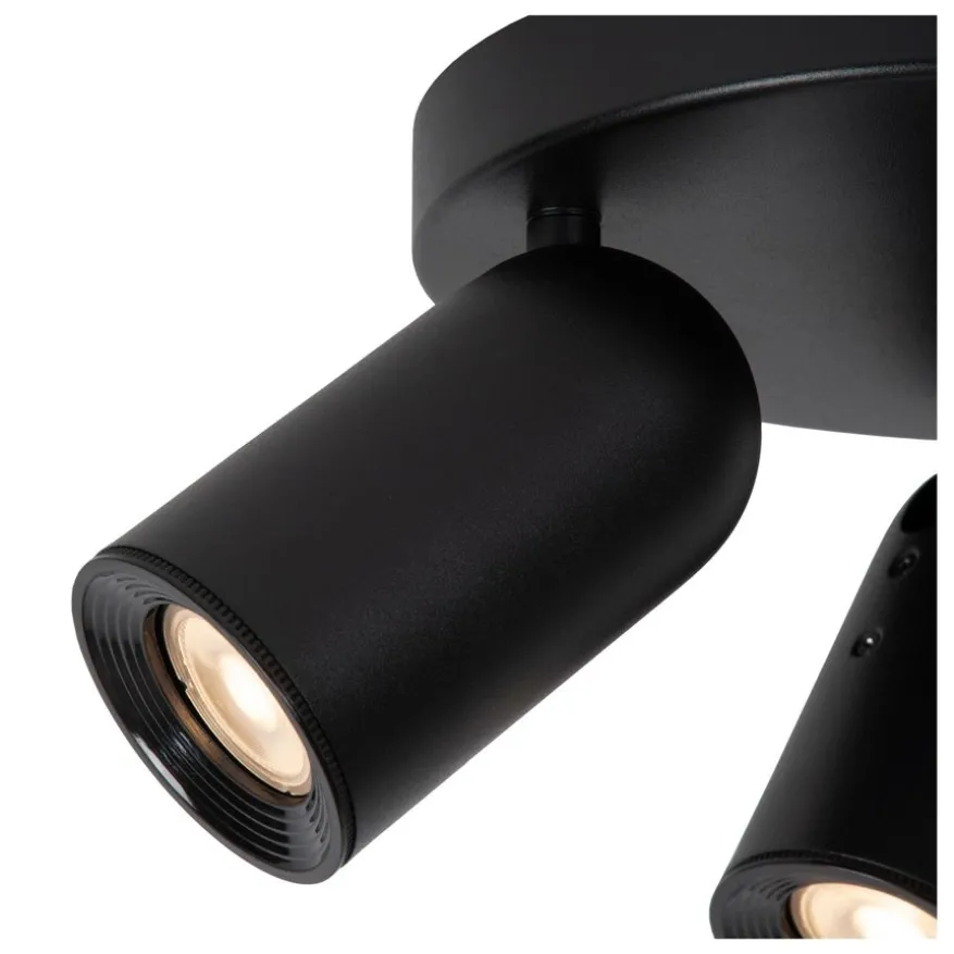Lucide Plafondspot Punch Zwart - 3 x GU10 - Ø 21 xm
