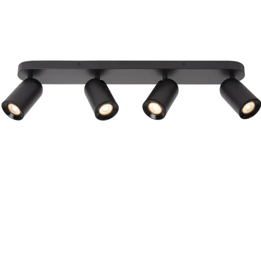 Lucide Plafondspot Punch Zwart - 2 x GU10 - 63 cm breed