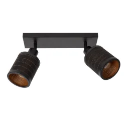 Lucide Plafondspot Tagalog Zwart - 2 x E27 - 32x10 cm