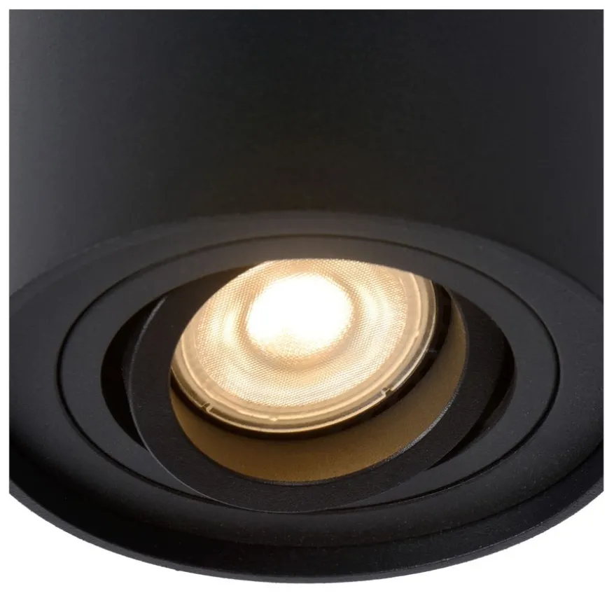 Lucide Plafondspot Tube Zwart - GU10 - Ø 10 cm