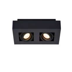 Lucide Plafondspot Xirax Zwart - 2 x GU10 - 14x25 cm