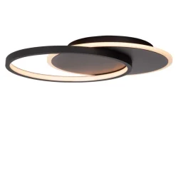Lucide Plafonniere Axelle Zwart - LED - 39x30 cm