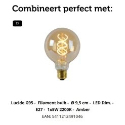 Lucide Plafonniere Marius Zwart - E27 - Ø 20 cm