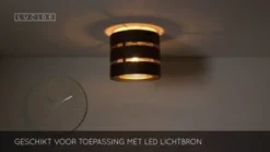 Lucide Plafonniere Rosas Zwart - E27 - Ø 26 cm