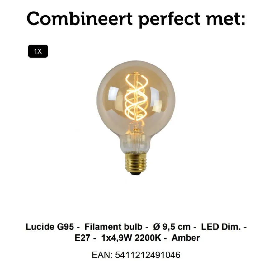 Lucide Plafonniere Rosas Zwart - E27 - Ø 26 cm