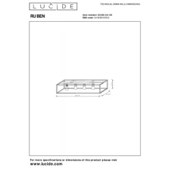 Lucide Plafonniere Ruben Zwart - 4 x E27 - 80 cm breed
