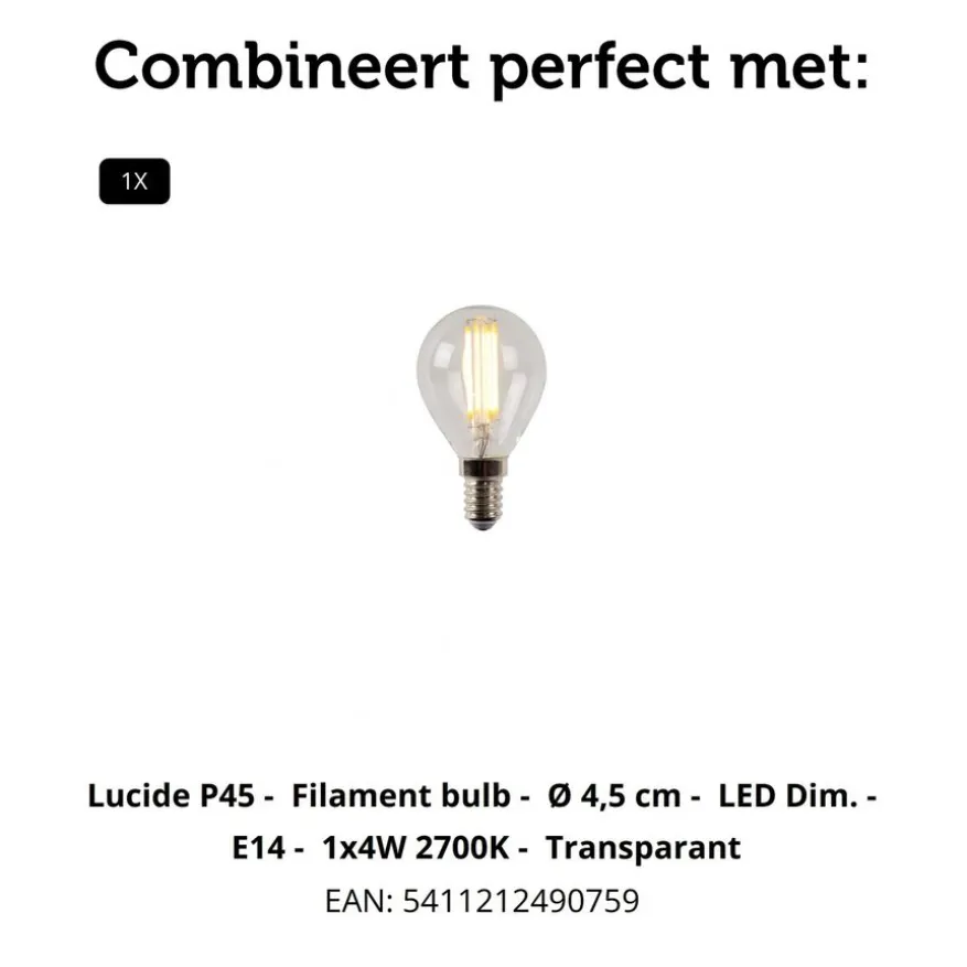 Lucide Tafellamp Extravaganza Chimp Goud - E14 - 45 cm hoog