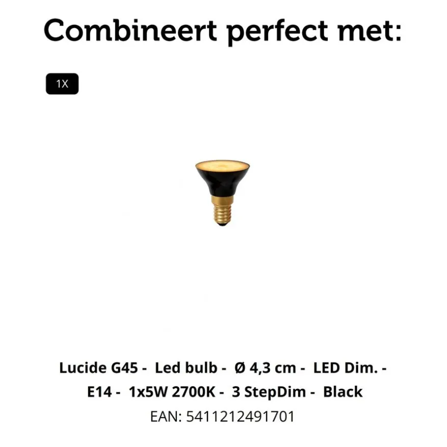 Lucide Tafellamp Momoro Wit - 30 cm hoog