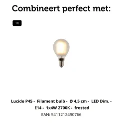 Lucide Tafellamp Ramzi Grijs - E14 - 26 cm hoog