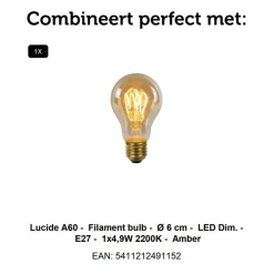 Lucide Tafellamp Spencer Zwart - E27 - Ø 30 cm