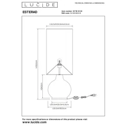 Lucide Vloerlamp Esterad Zwart - E27 - 100 cm hoog