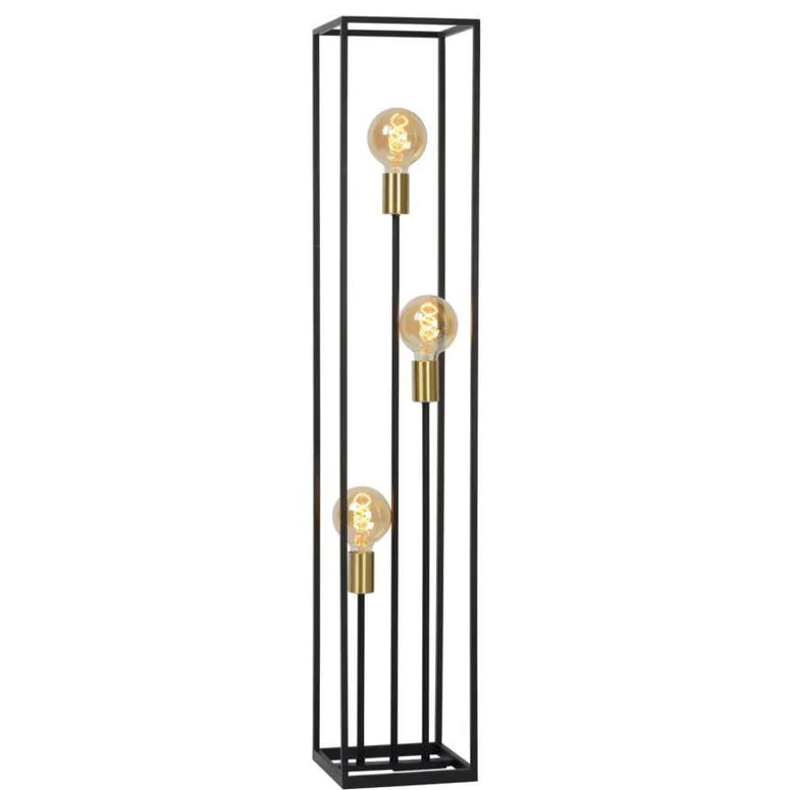Lucide Vloerlamp Ruben Zwart - 3 x E27 - 120 cm hoog