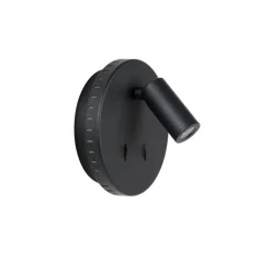 Lucide Wandlamp Bentjer Zwart - LED - Ø 14 cm