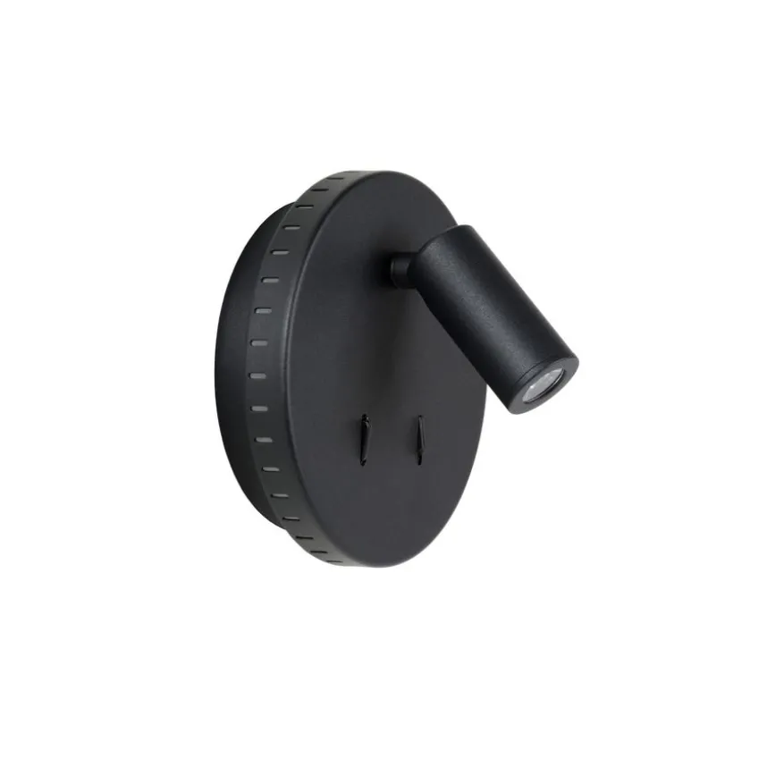 Lucide Wandlamp Bentjer Zwart - LED - Ø 14 cm
