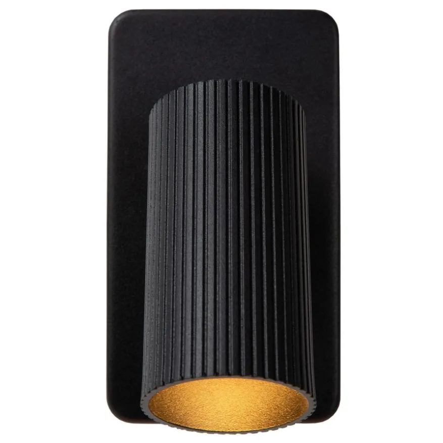 Lucide Wandlamp Clubs Zwart - GU10 - 16 cm hoog