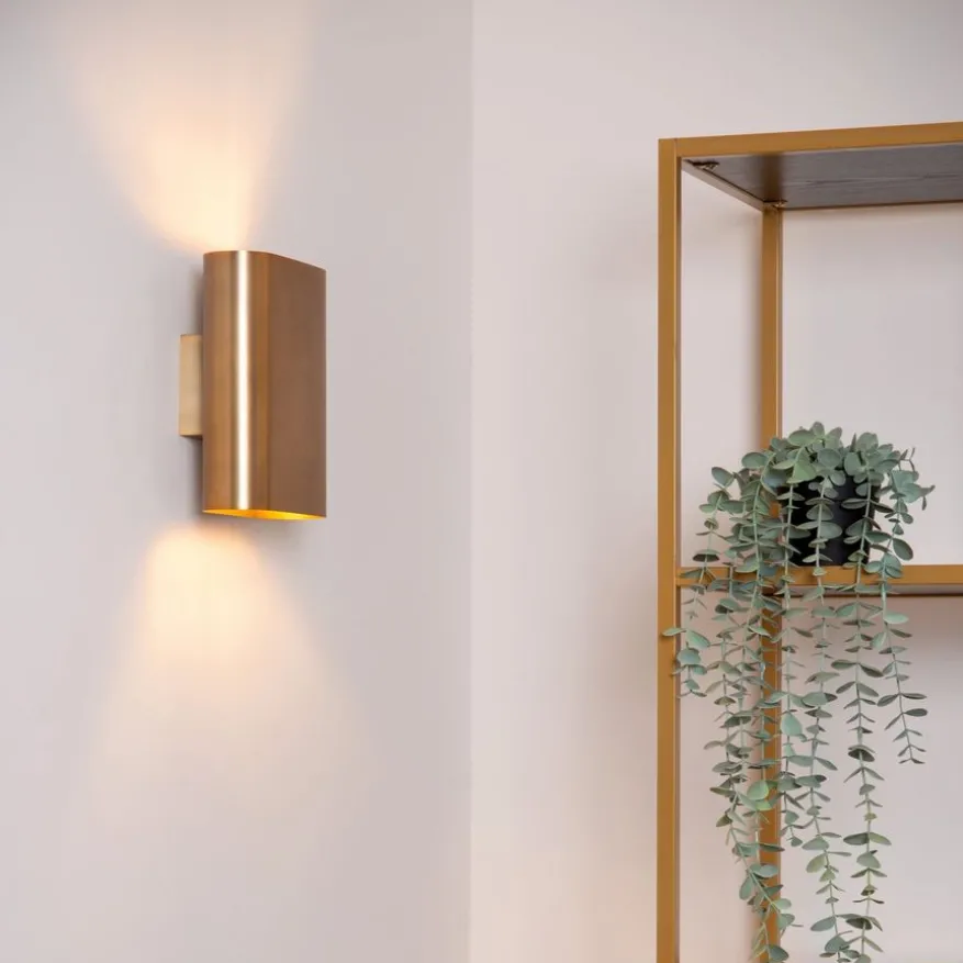 Lucide Wandlamp Ovalis Goud - 2 x E14 - 20 cm hoog