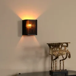 Lucide Wandlamp Tagalog Zwart - E27 - 18x20 cm