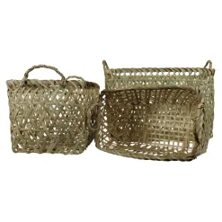 Mand Bamboe Rechthoek Naturel - set 3 stuks