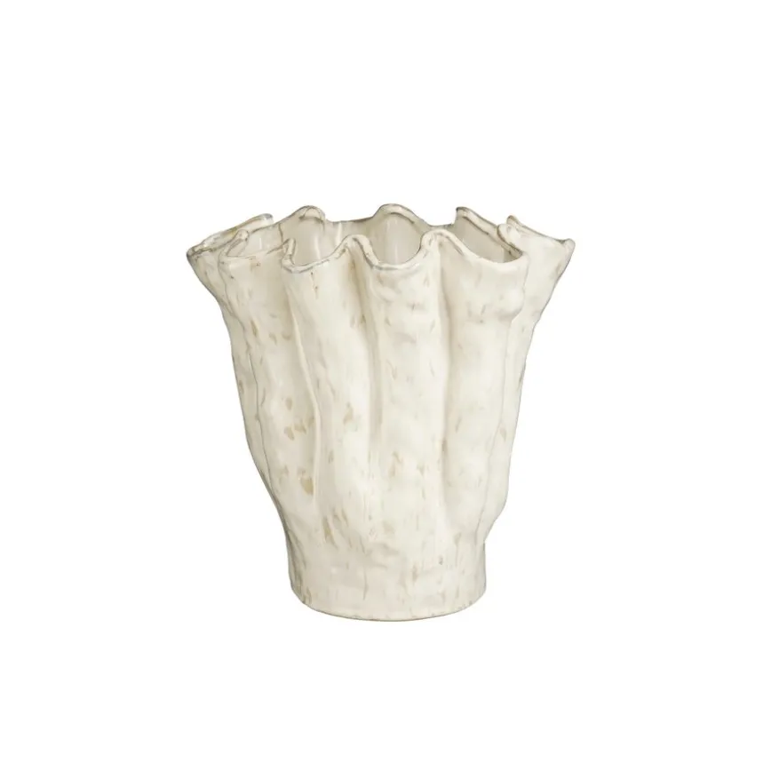 Mica Decorations Vaas Fenne Crème - 28 cm hoog