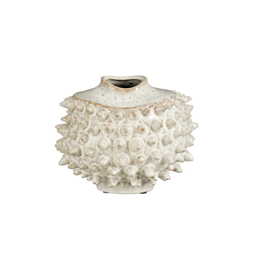 Mica Decorations Vaas Spike Wit - Ø 25 cm