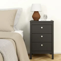 Nachtkastje Dallas Zwart - 44x71x39 cm