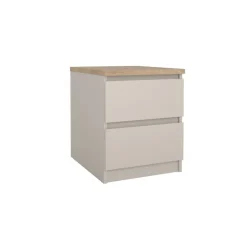 Nachtkastje Luna Taupe / Eiken - 41x50x50 cm