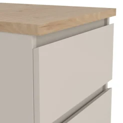 Nachtkastje Luna Taupe / Eiken - 41x50x50 cm