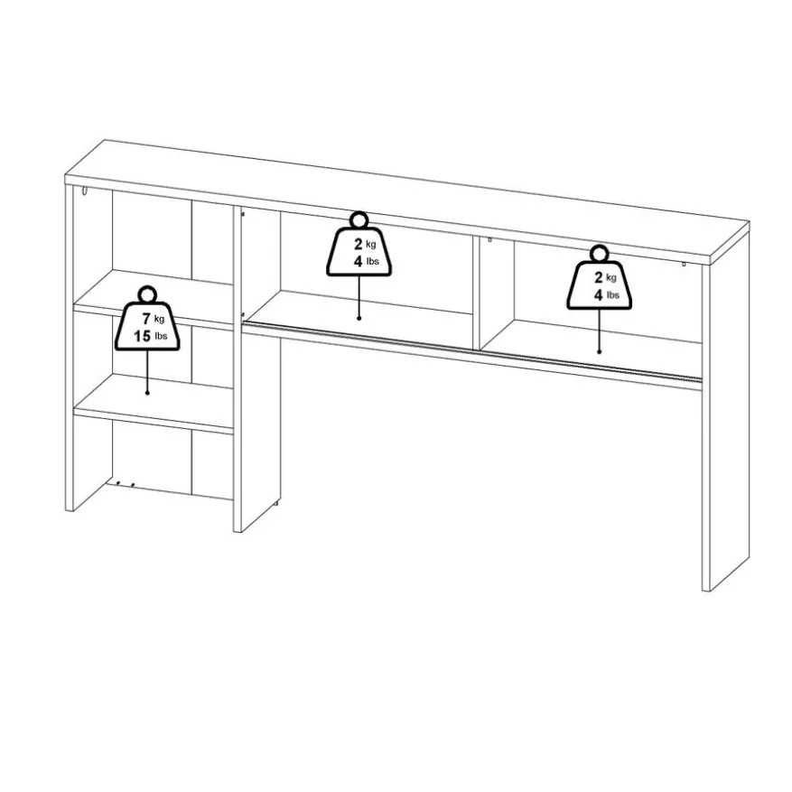 Opzetkast Boston Hoogglans Wit - 149x79x25 cm