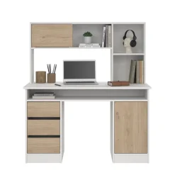 Opzetkast Boston Wit / Eiken - 123x65x24 cm