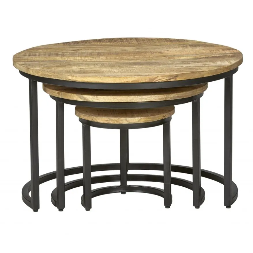 Salontafel Bemmel Naturel - set 3 stuks