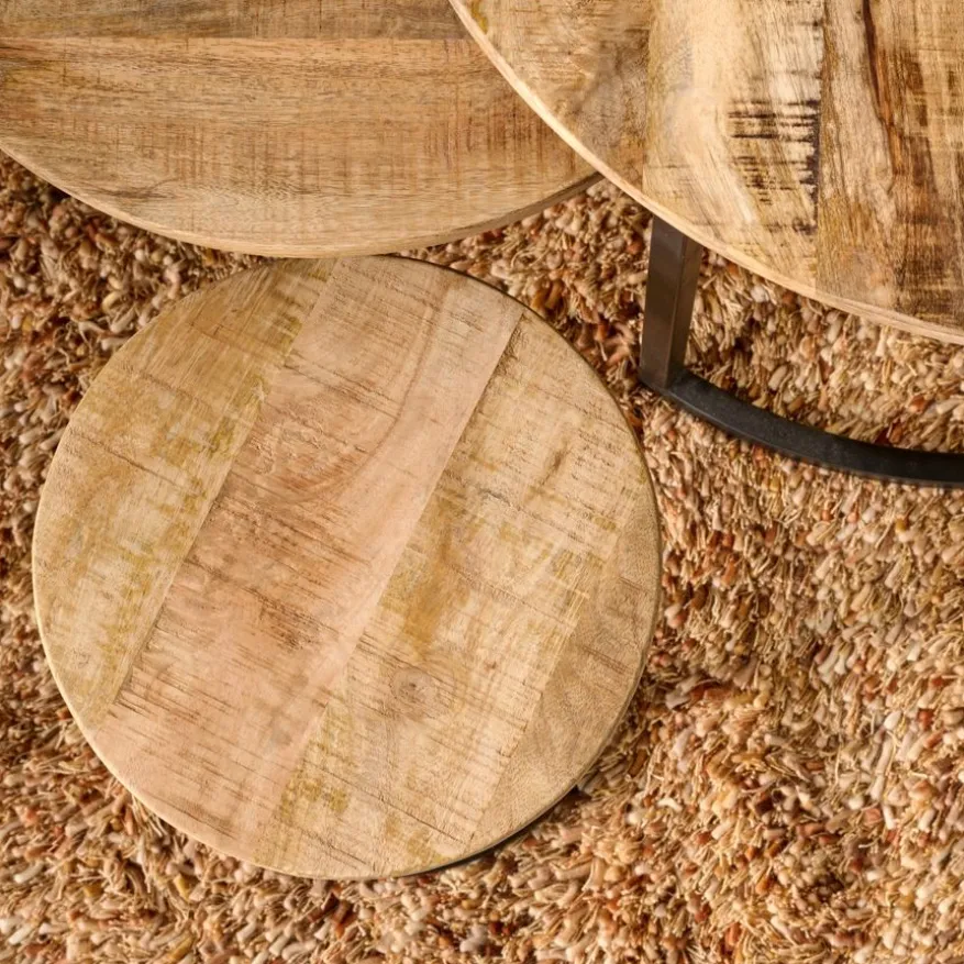 Salontafel Bemmel Naturel - set 3 stuks