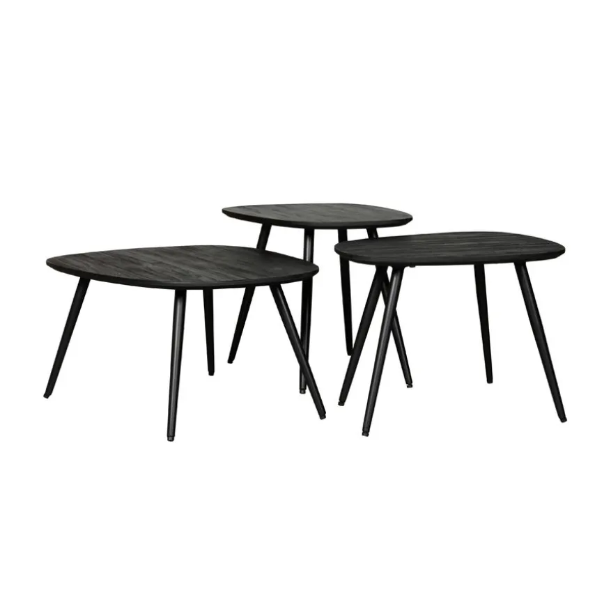 Salontafel Comporta Zwart - set 3 stuks