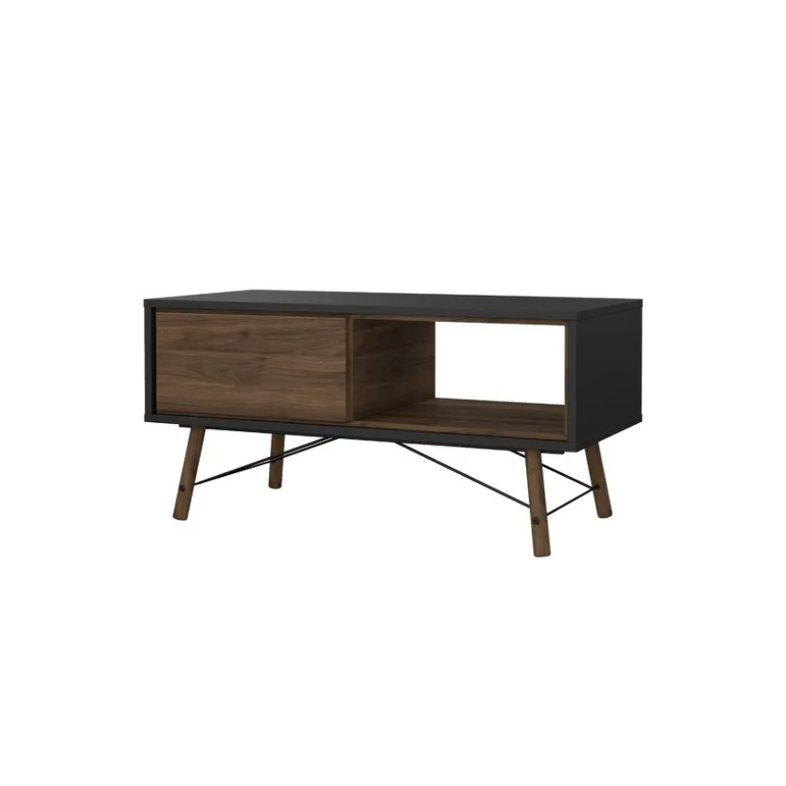 Salontafel Denver Zwart / Walnoot - 102x48 cm