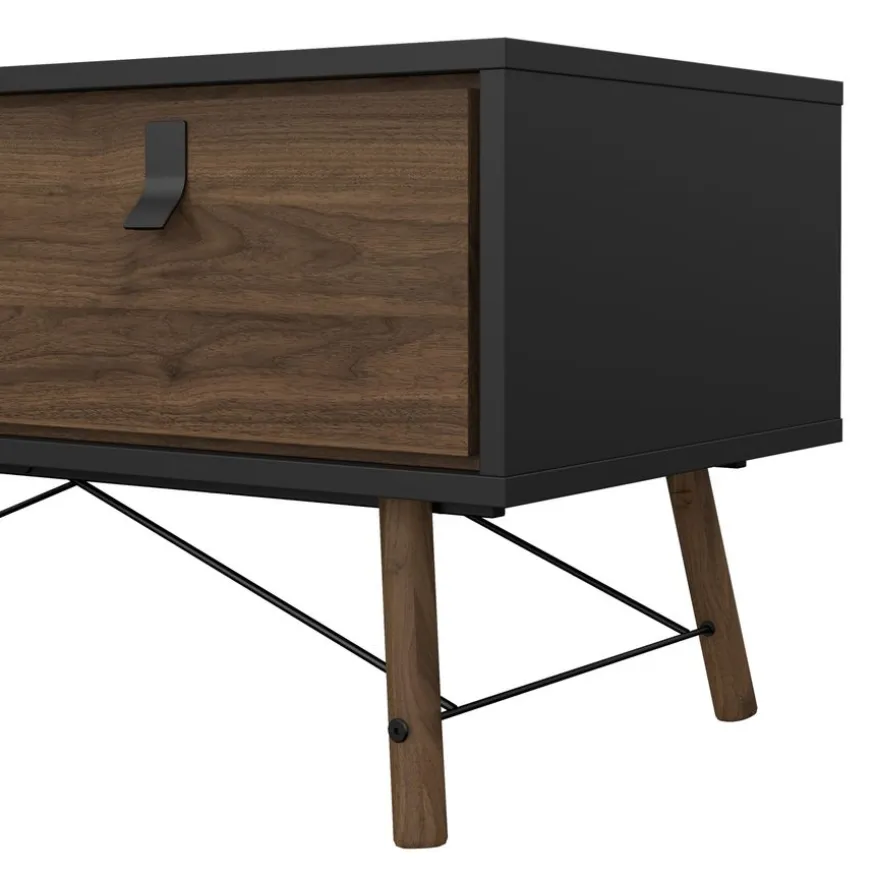 Salontafel Denver Zwart / Walnoot - 102x48 cm