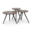Salontafel Meti Bruin - set 3 stuks