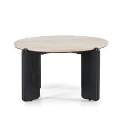 Salontafel Mosly Beige / Zwart - Ø 80 cm