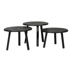 Salontafel Reims Zwart - set 3 stuks