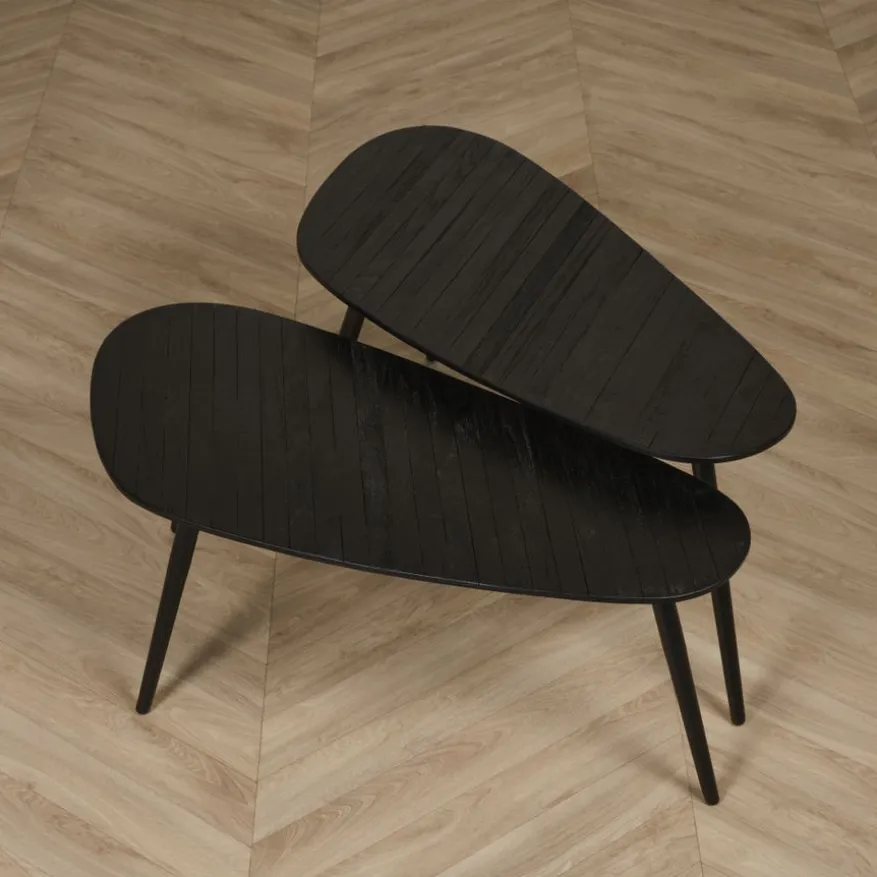 Salontafel Thionville Zwart - set 2 stuks