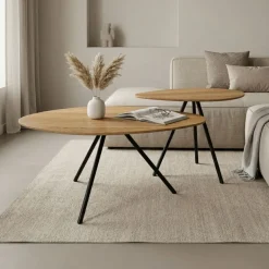 Salontafel Varo Naturel - set 2 stuks