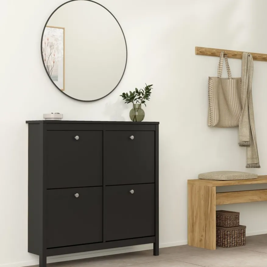 Schoenenkast Dallas Zwart - 103x103x25 cm