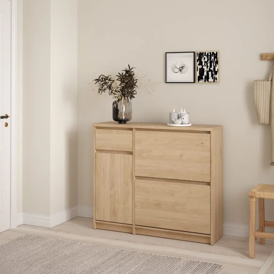 Schoenenkast Luna Eiken - 109x93x32 cm