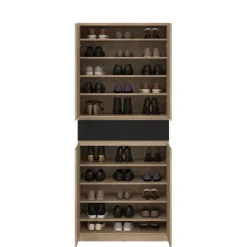 Schoenenkast Luna Eiken - 81x192x40 cm