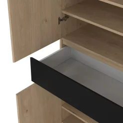 Schoenenkast Luna Eiken - 81x192x40 cm